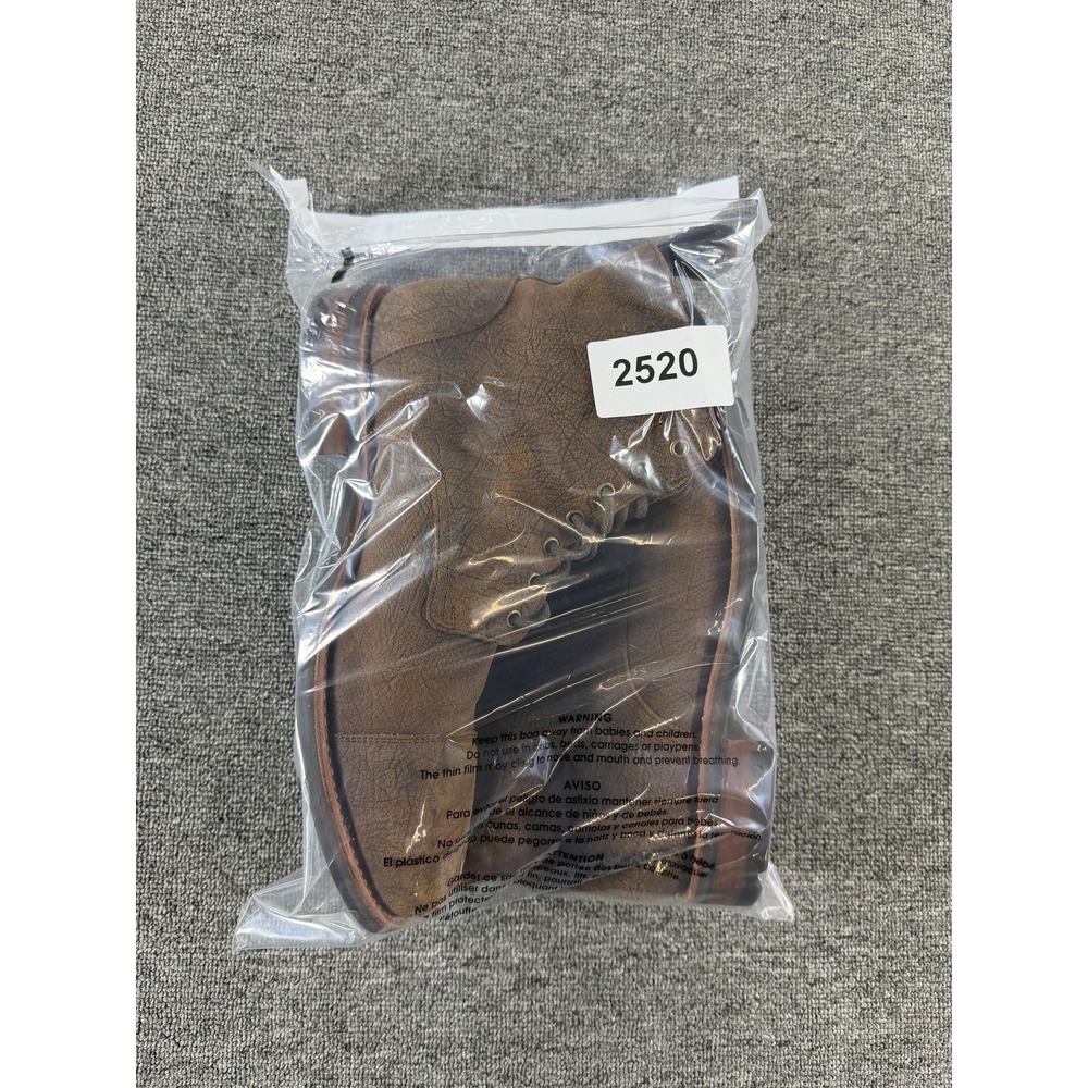 Taft Boots Mens 7 Brown Leather Combat Ankle Lace Up Rubber Sole Lined Cap Toe - Picture 12 of 13